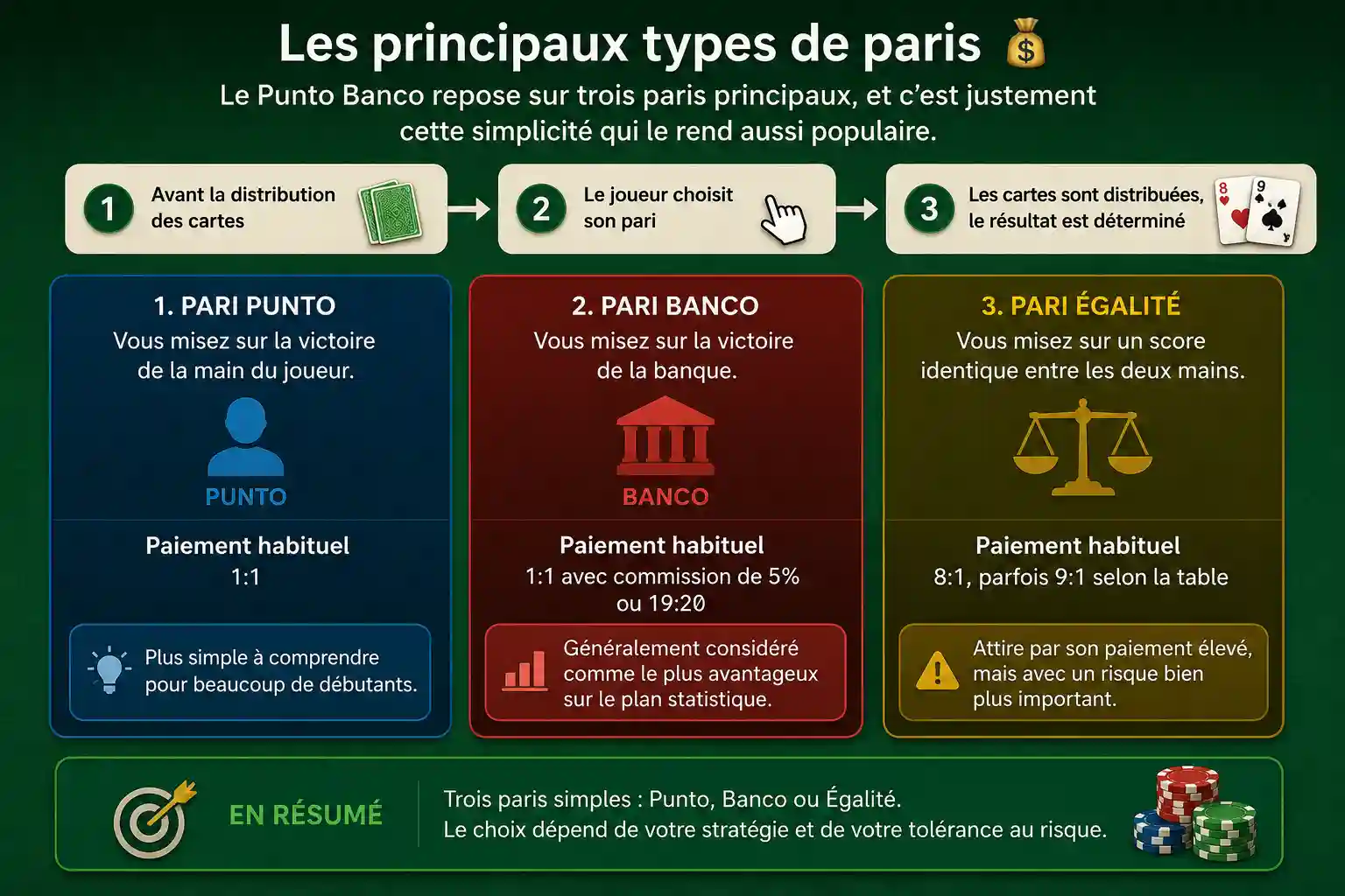 Les principaux types de paris